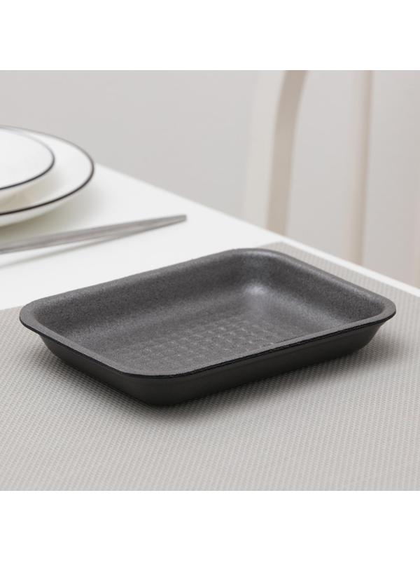 Подложка-лоток для продуктов одноразовая, 17×12,7×2,5 см, цвет чёрный