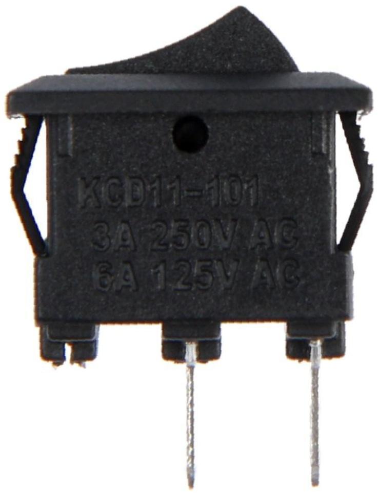 Клавишный выключатель, 250 В, 3 А, ON-OFF, 2c, черный