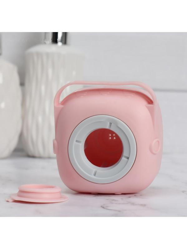 Щётка-массажёр с резервуаром, универсальная, силиконовая, 8,5 × 8,5 см, цвет МИКС