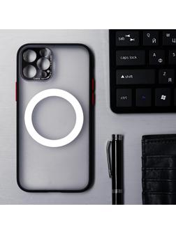 Чехол LuazON для iPhone 12 Pro, поддержка MagSafe, с окантовкой, пластиковый, черный