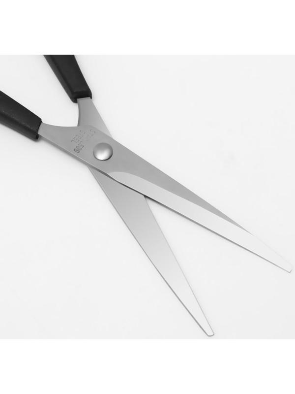 Ножницы парикмахерские с упором, лезвие — 6 см, цвет чёрный/серебряный