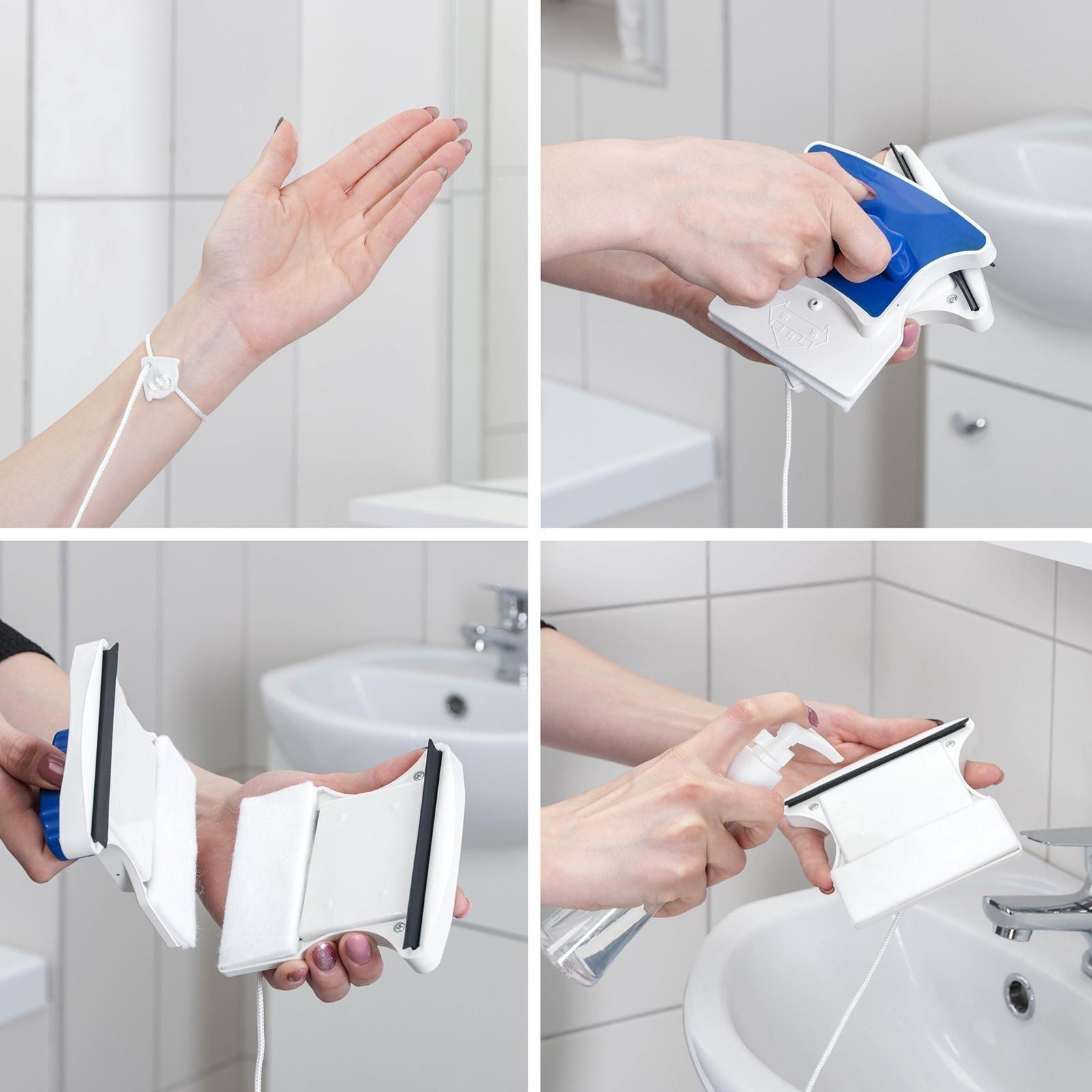 Магнитная щётка для мытья окон с двух сторон Доляна, на стекло 6-12 мм