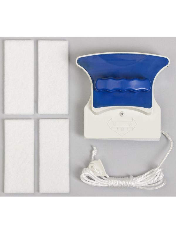 Магнитная щётка для мытья окон с двух сторон Доляна, на стекло 6-12 мм