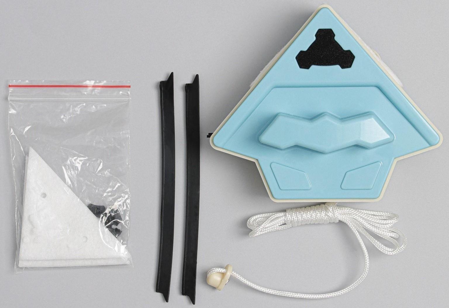 Магнитная щётка для мытья окон с двух сторон Доляна, с водосгоном, на стекло 15-26 мм