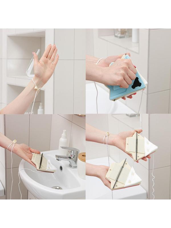 Магнитная щётка для мытья окон с двух сторон Доляна, с водосгоном, на стекло 15-26 мм