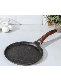 Сковорода блинная Granit Ultra, d=24 см, пластиковая ручка, антипригарное покрытие, цвет чёрный