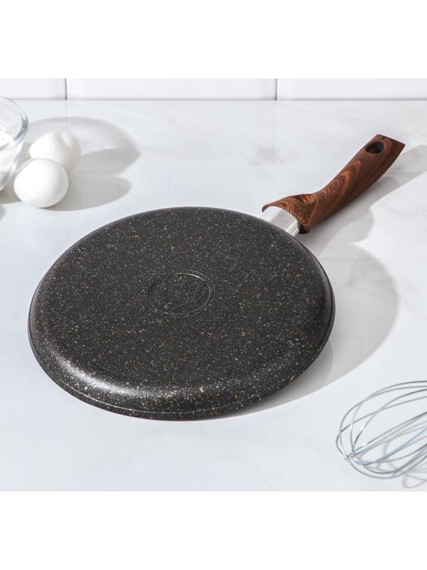Сковорода блинная Granit Ultra, d=24 см, пластиковая ручка, антипригарное покрытие, цвет чёрный