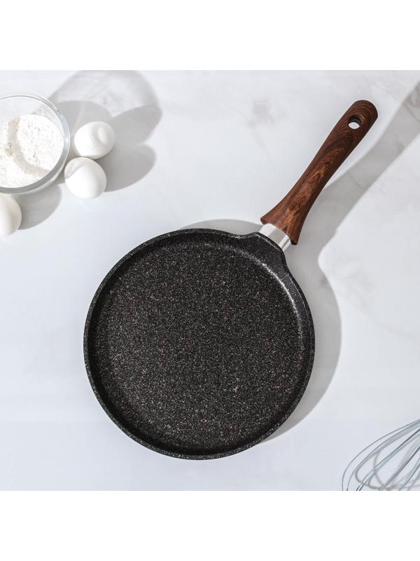 Сковорода блинная Granit Ultra, d=24 см, пластиковая ручка, антипригарное покрытие, цвет чёрный