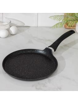 Сковорода блинная Granit Ultra, d=24 см, пластиковая ручка, антипригарное покрытие, цвет чёрный