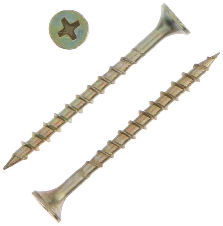 Саморез 3.5х45 мм ТУНДРА PREMIUM, потай, крупная резьба, шлиц PH, желтый цинк, 1 кг