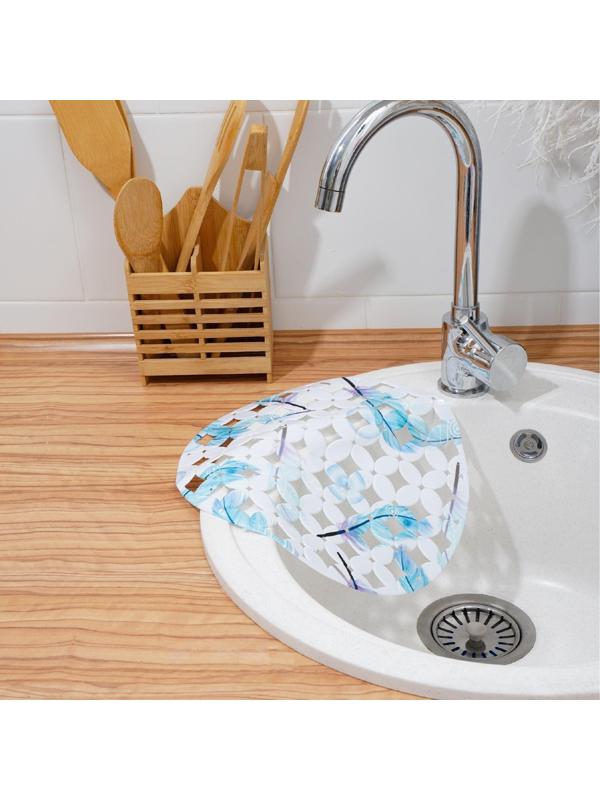 Коврик в раковину Доляна «Пёрышки», 29×29 см