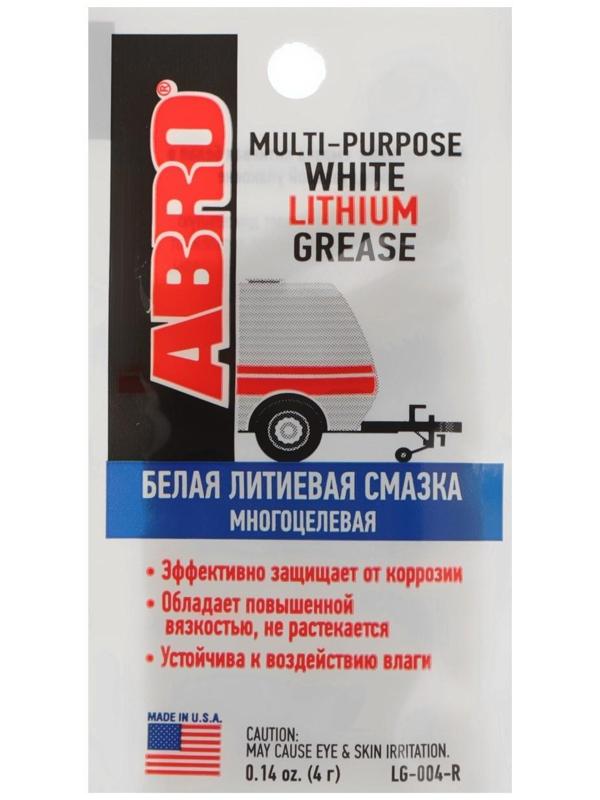 Смазка литиевая многоцелевая белая ABRO, 6 г