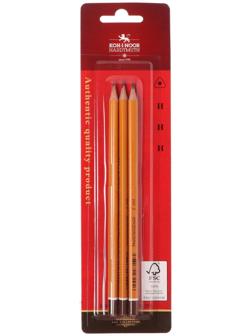 Набор карандашей чернографитных 3 штуки Koh-I-Noor 1580 H, блистер