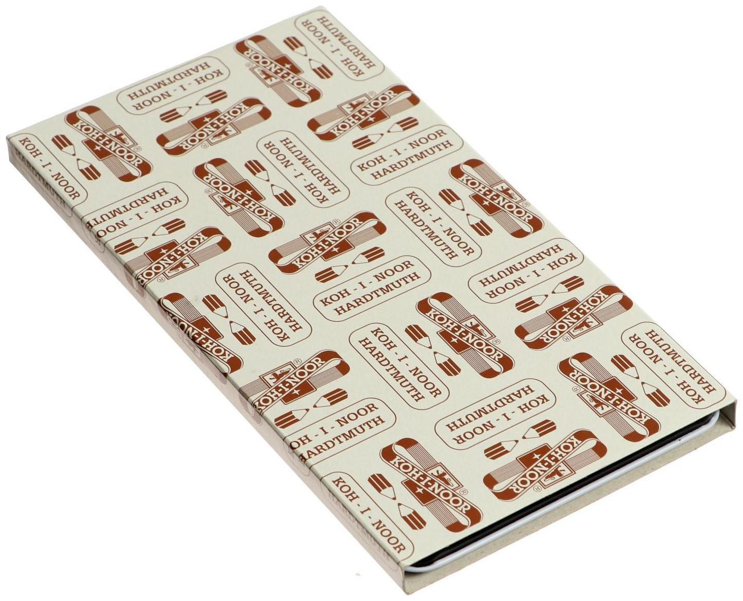 Набор карандашей чернографитных разной твердости 12 штук Koh-I-Noor TOISON D`OR 1902 ART 8B-8H, металлический пенал