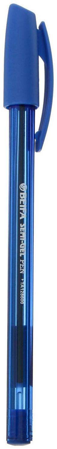 Ручка шариковая Beifa Стильная рез.упор, 0.5 стержень синий, трехгран., метал.након.