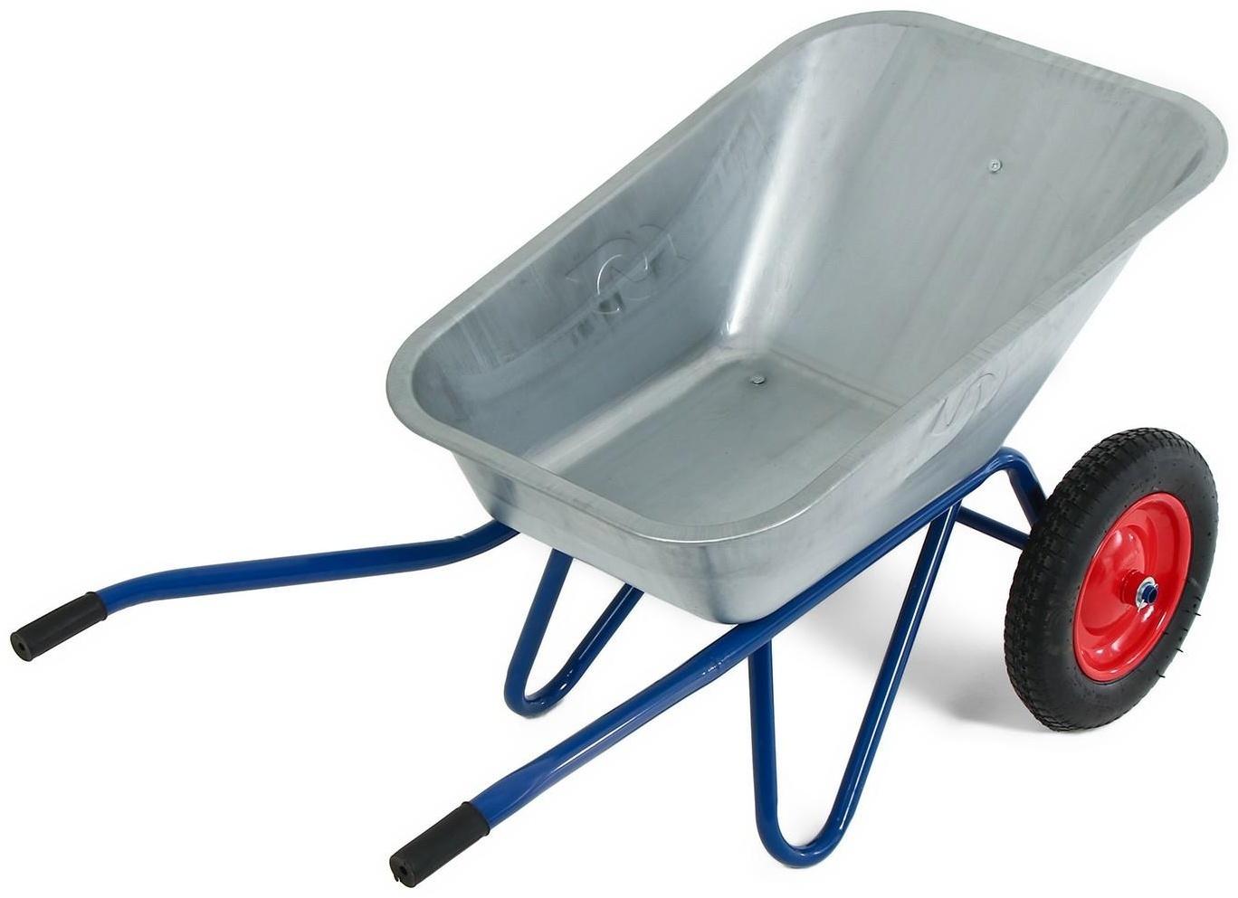 Тачка строительная, двухколёсная: груз/п 200 кг, объём 100 л, синие ручки