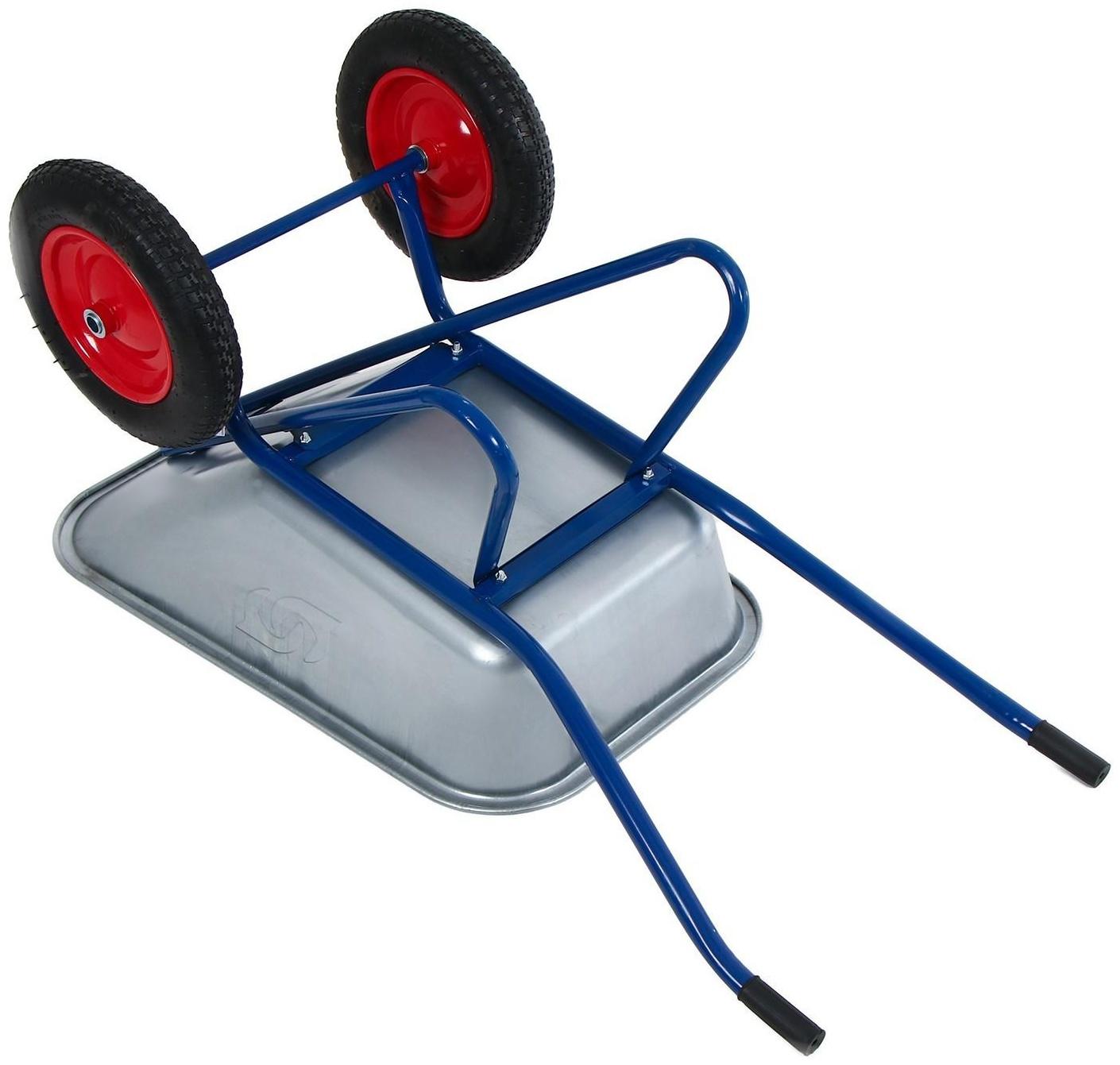 Тачка строительная, двухколёсная: груз/п 200 кг, объём 100 л, синие ручки