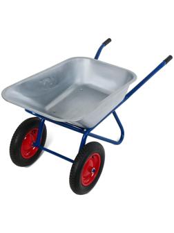 Тачка строительная, двухколёсная: груз/п 200 кг, объём 100 л, синие ручки