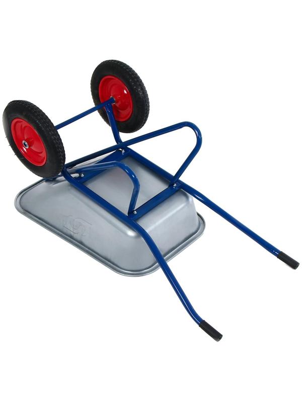 Тачка строительная, двухколёсная: груз/п 200 кг, объём 100 л, синие ручки