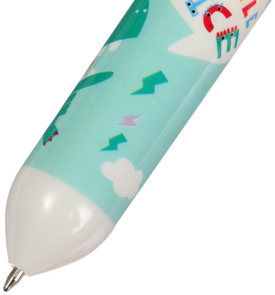 Ручка шариковая автоматическая 10-ти цветная, стержень 0,7мм МИКС Дракон