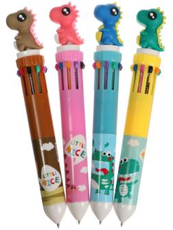 Ручка шариковая автоматическая 10-ти цветная, стержень 0,7мм МИКС Дракон