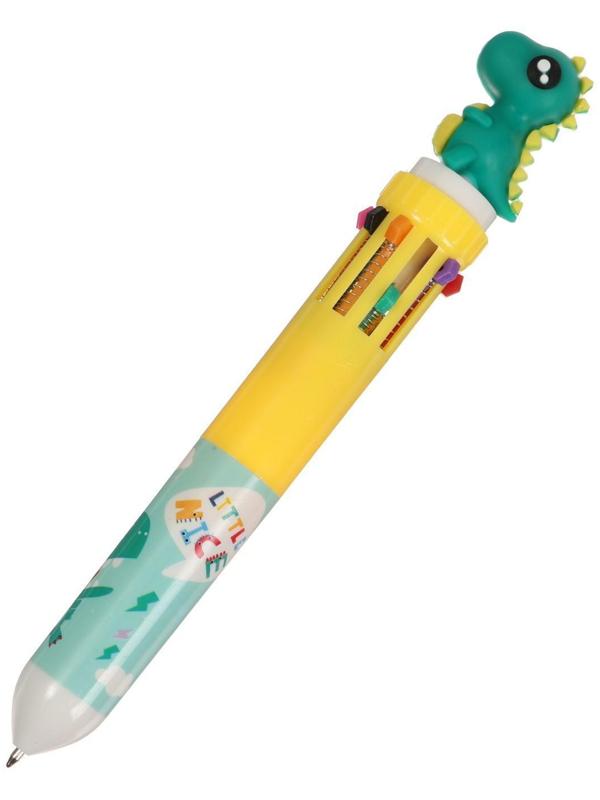 Ручка шариковая автоматическая 10-ти цветная, стержень 0,7мм МИКС Дракон