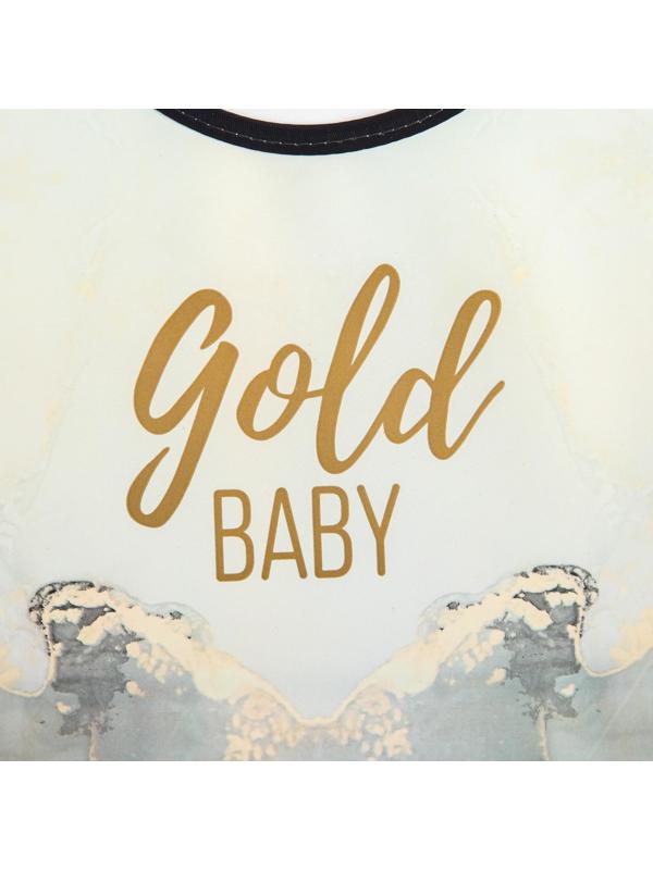 Нагрудник для кормления «Gold baby» непромокаемый на липучке, с карманом