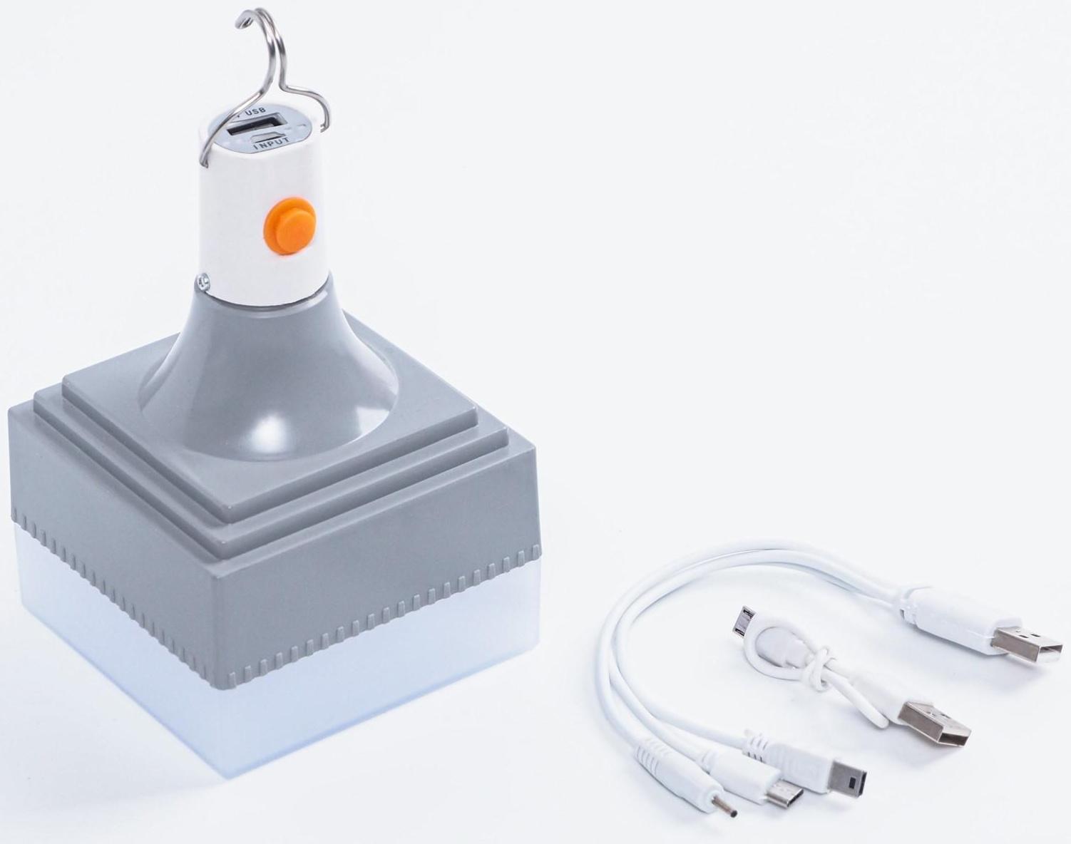 Фонарь кемпинговый аккумуляторный 10 Вт, 2х1200 мАч, USB 5 В, 4 режима