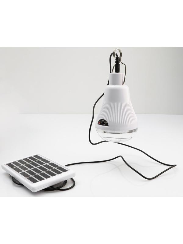 Фонарь кемпинговый аккумуляторный, 10 Вт, 20 LED, 1000 мАч, 12 х 7.5 см, солнечная батарея