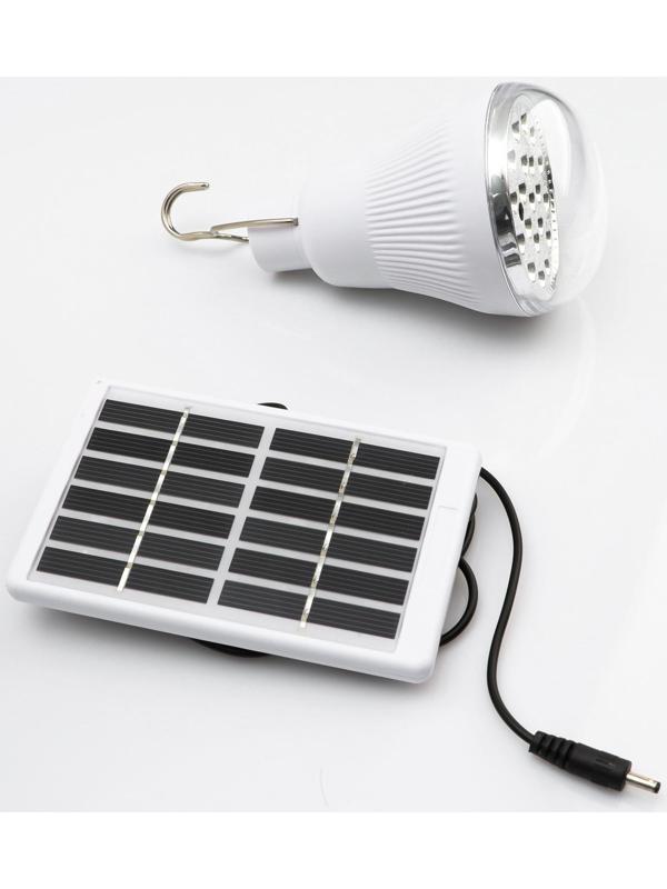 Фонарь кемпинговый аккумуляторный, 10 Вт, 20 LED, 1000 мАч, 12 х 7.5 см, солнечная батарея