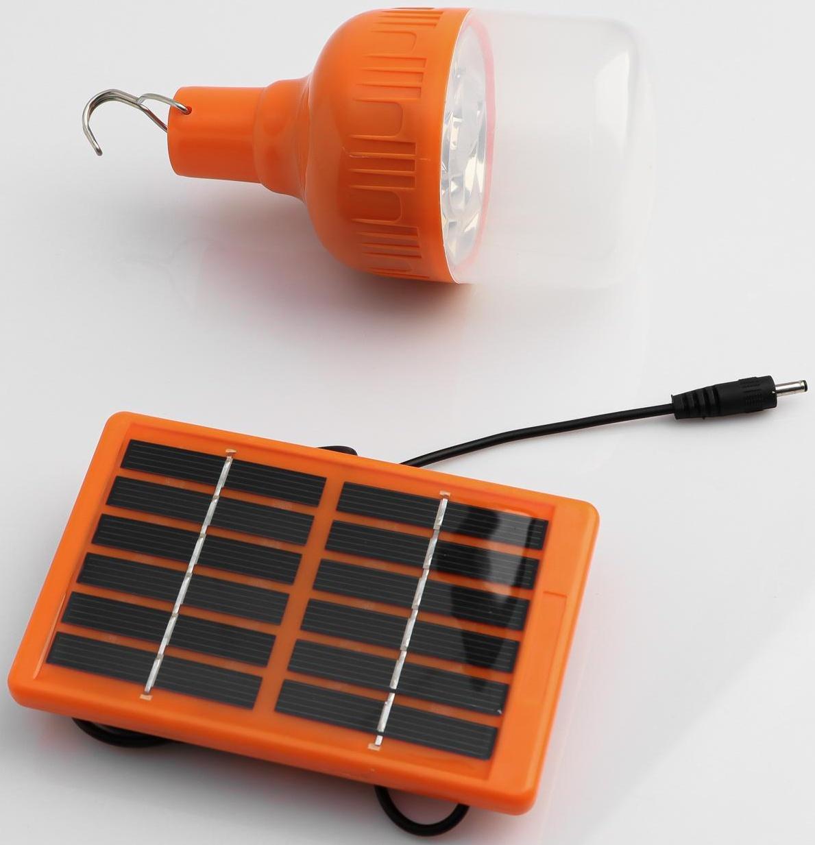 Фонарь кемпинговый аккумуляторный, 10 Вт, 10  LED, 500 мАч, солнечная батарея