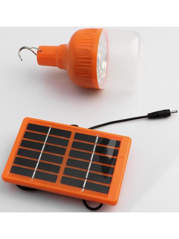 Фонарь кемпинговый аккумуляторный, 10 Вт, 10  LED, 500 мАч, солнечная батарея