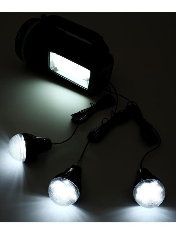 Фонарь кемпинговый аккумуляторный, с лампочками,10 вт, 9000 мАч, солнечная батарея, USB