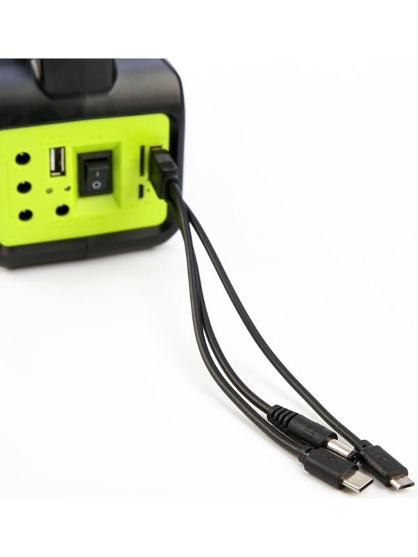 Фонарь кемпинговый аккумуляторный, с лампочками,10 вт, 9000 мАч, солнечная батарея, USB