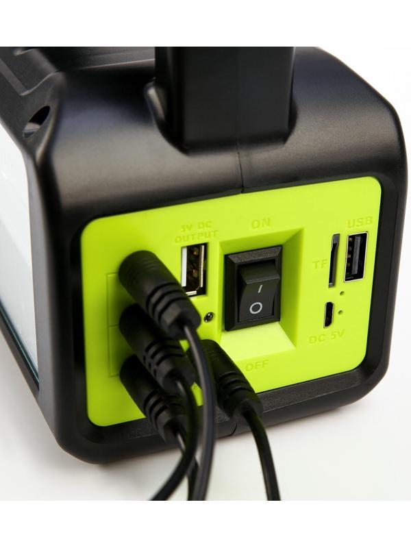 Фонарь кемпинговый аккумуляторный, с лампочками,10 вт, 9000 мАч, солнечная батарея, USB