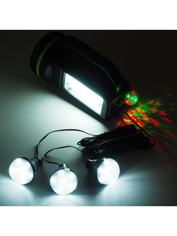 Фонарь кемпинговый аккумуляторный, с лампочками,10 вт, 9000 мАч, солнечная батарея, USB