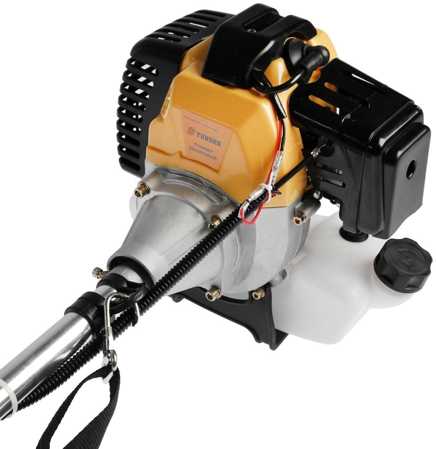 Триммер бензиновый ТУНДРА, Easy-start, леска/нож, 43 см3, 2 л.с., в двух коробках