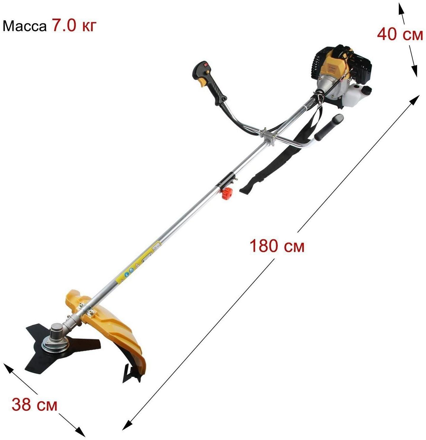 Триммер бензиновый ТУНДРА, Easy-start, леска/нож, 43 см3, 2 л.с., в двух коробках