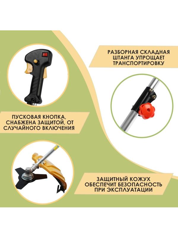 Триммер бензиновый ТУНДРА, Easy-start, леска/нож, 43 см3, 2 л.с., в двух коробках