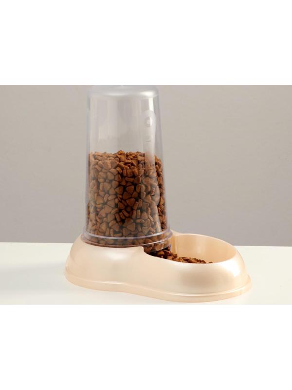 Автопоилка-автокормушка, бежевая перламутр, 1,5 л