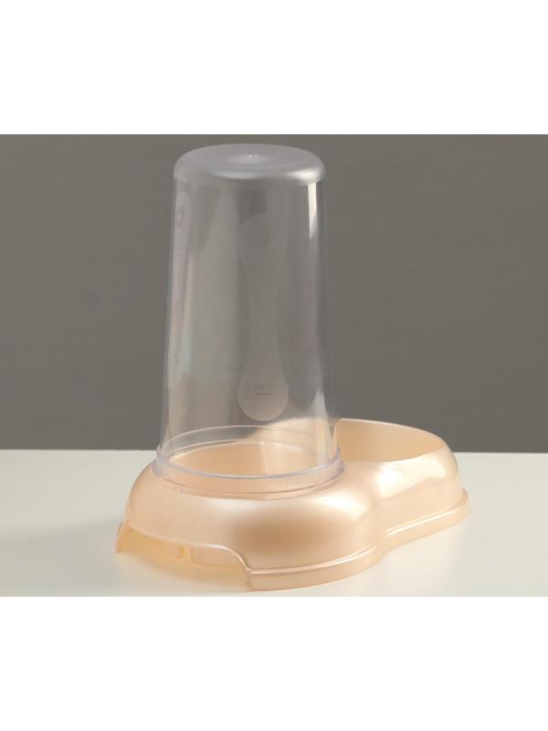 Автопоилка-автокормушка, бежевая перламутр, 1,5 л