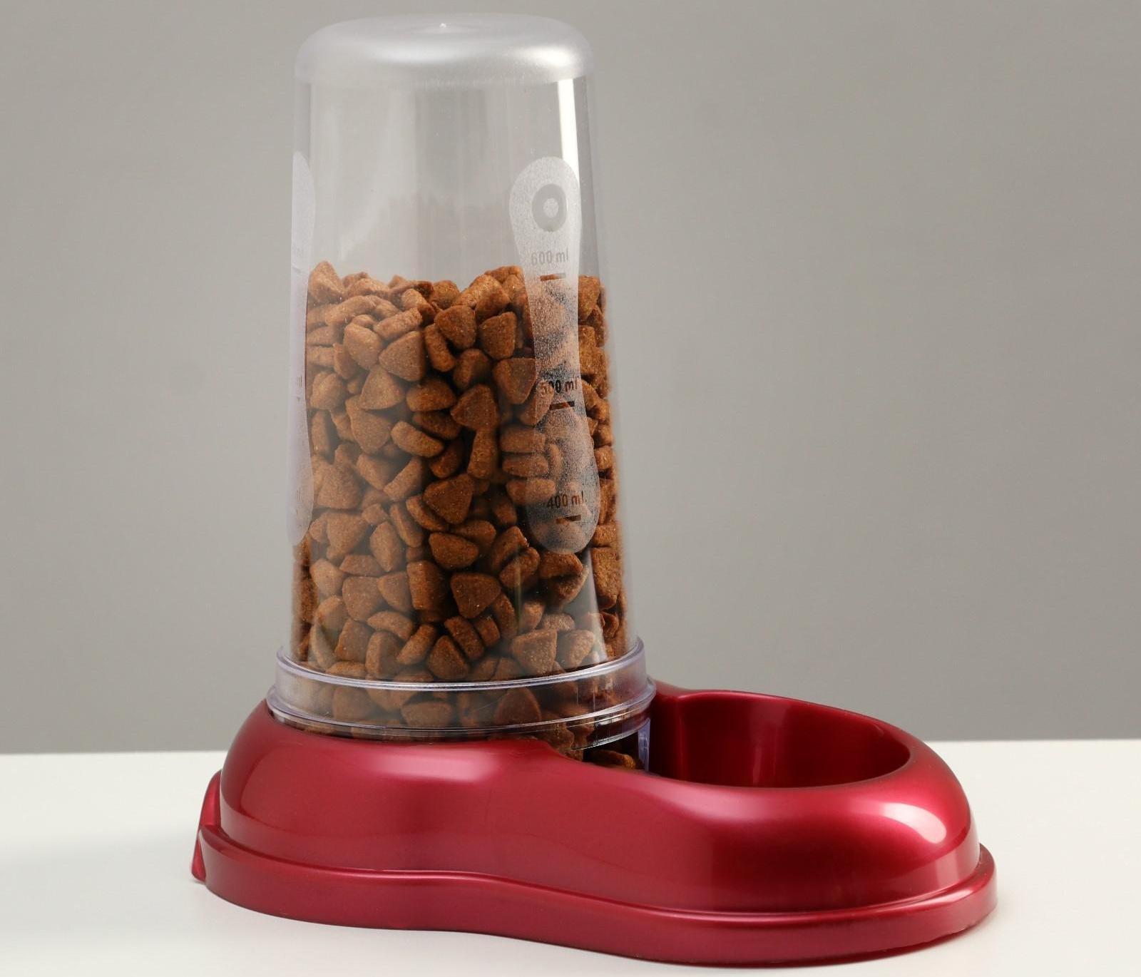 Автопоилка-автокормушка, рубиновая перламутр, 0,6 л