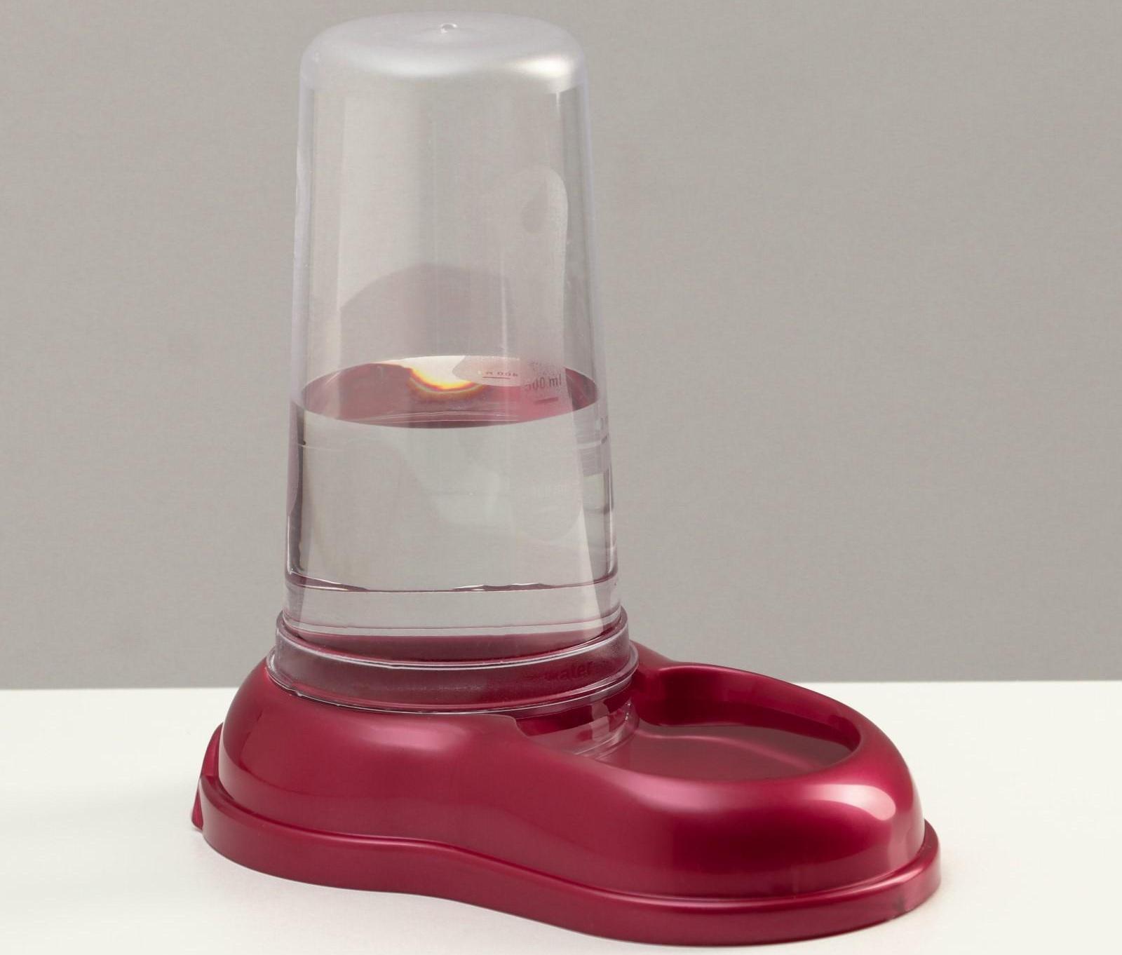 Автопоилка-автокормушка, рубиновая перламутр, 0,6 л