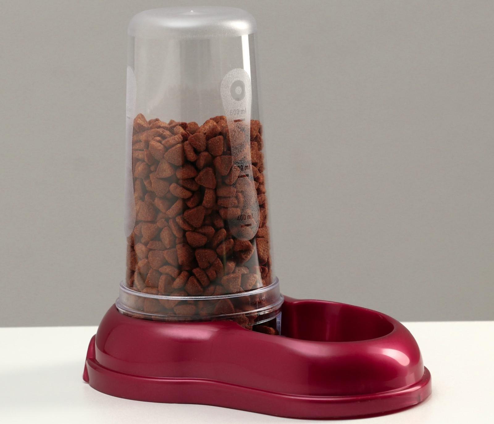 Автопоилка-автокормушка, рубиновая перламутр, 0,6 л
