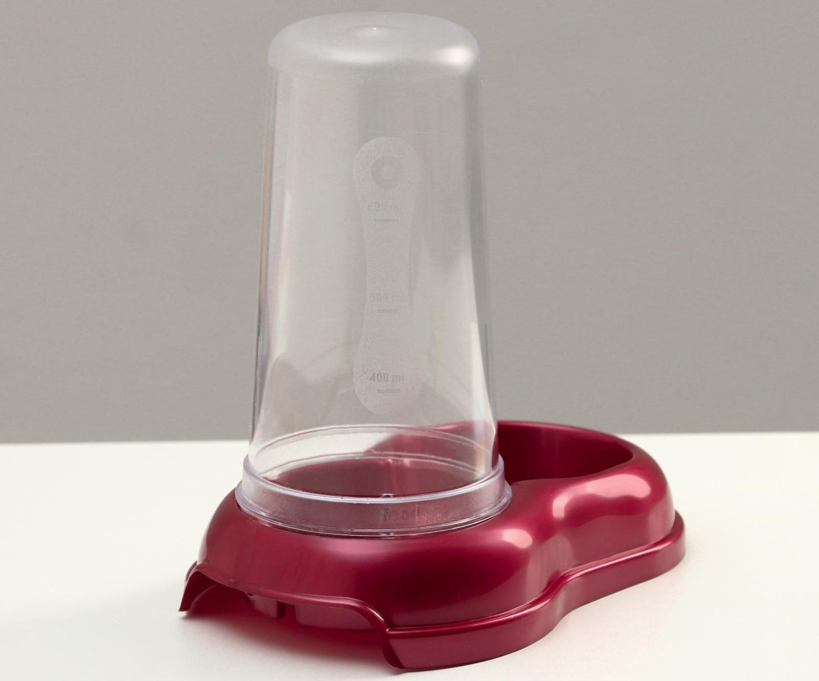 Автопоилка-автокормушка, рубиновая перламутр, 0,6 л