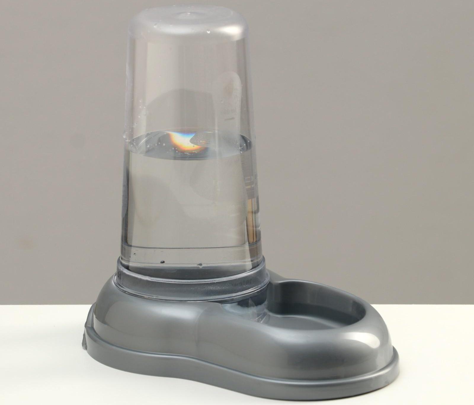 Автопоилка/автокормушка 0,6 л, серая перламутр