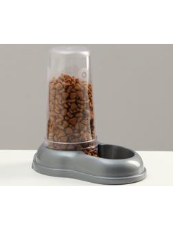 Автопоилка/автокормушка 0,6 л, серая перламутр