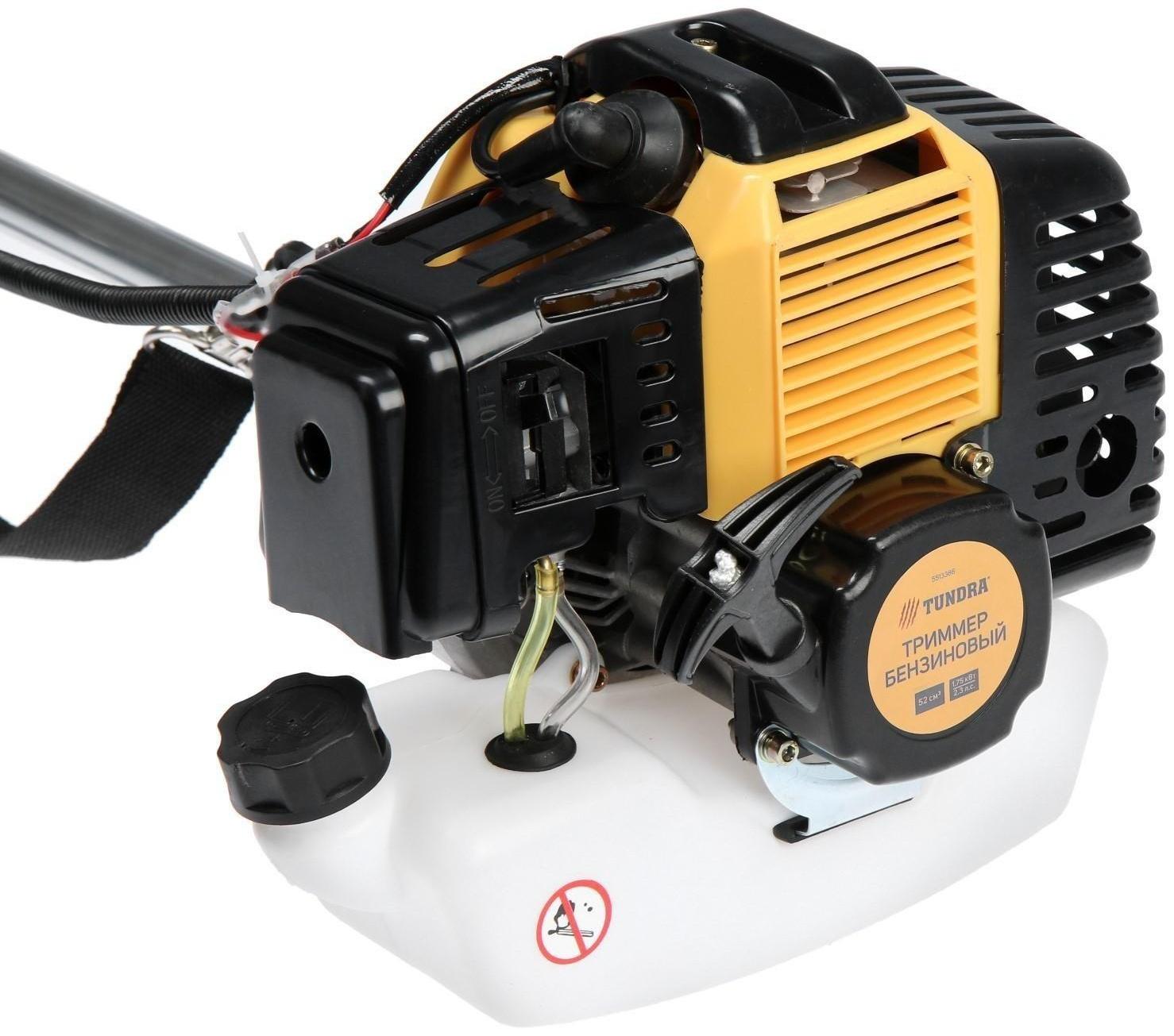 Триммер бензиновый ТУНДРА, Easy-start, леска/нож, 52 см3, 2.3 л.с., в двух коробках