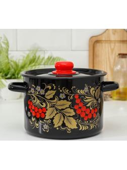 Кастрюля «Рябина», 4,5 л, индукция, цвет чёрный
