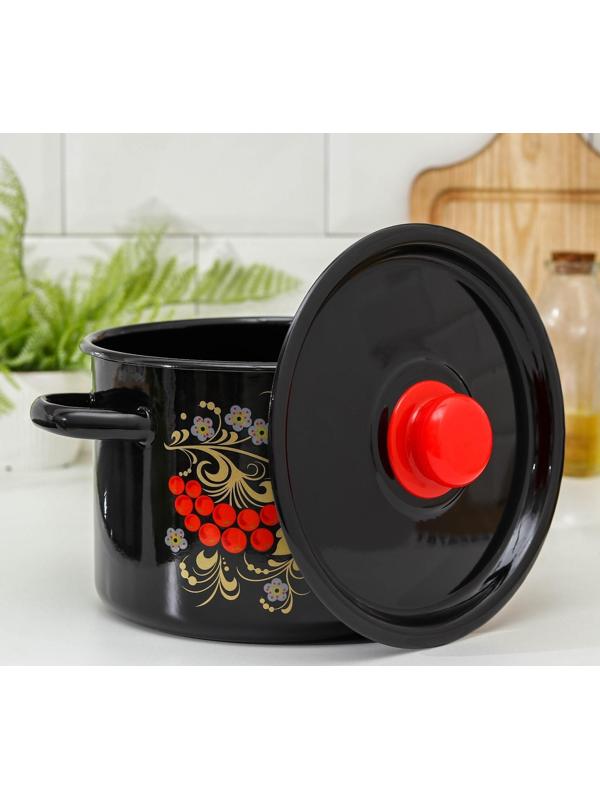 Кастрюля «Рябина», 4,5 л, индукция, цвет чёрный